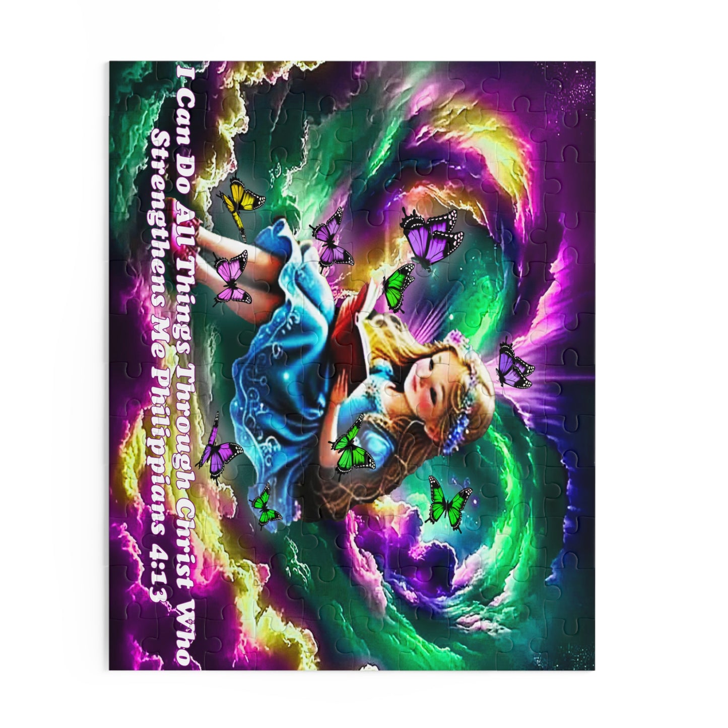 Puzzle 500-Piece Philippians 4:13 Verse Young Girl Reading Book
