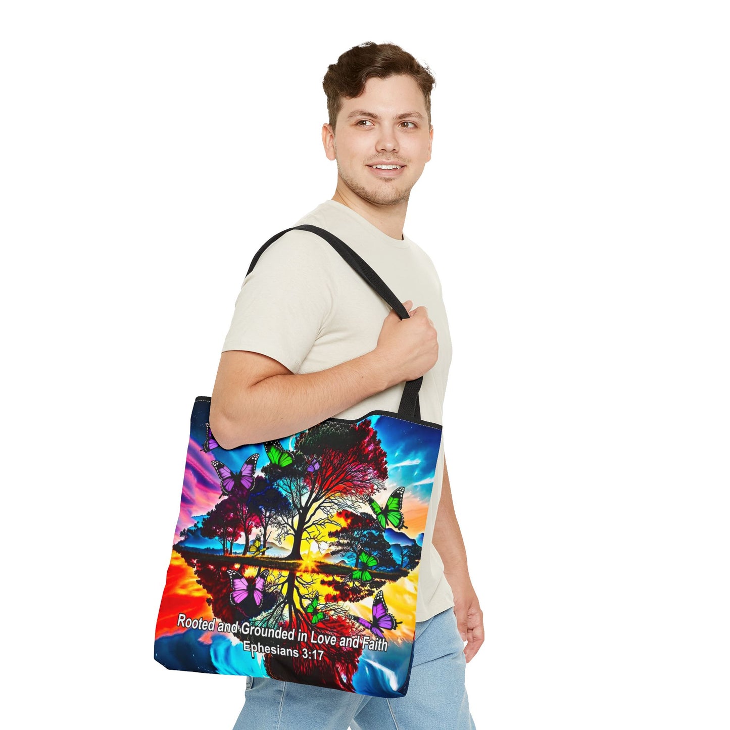 Ephesians 3:17 Rooted and Grounded Tote Bag