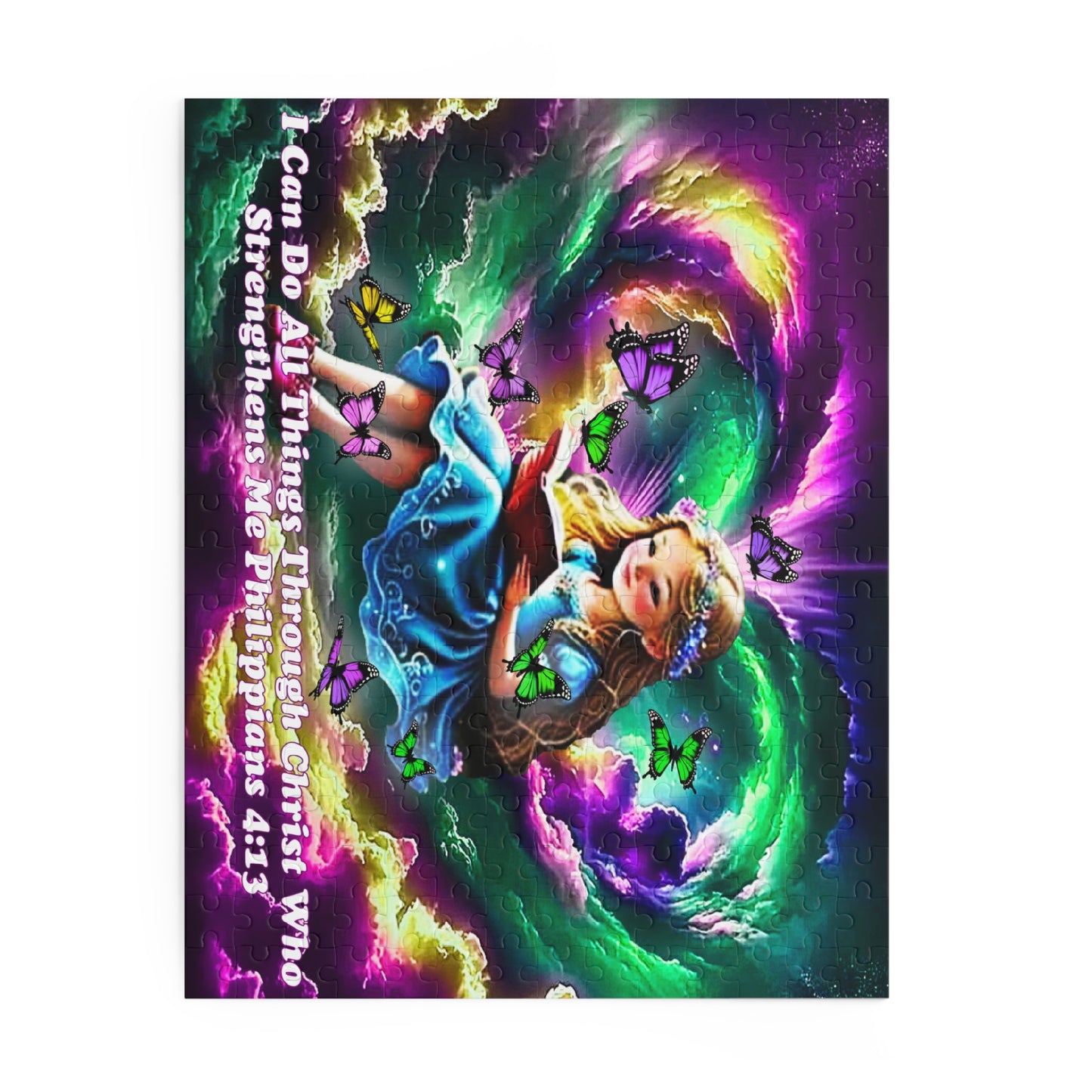 Puzzle 500-Piece Philippians 4:13 Verse Young Girl Reading Book