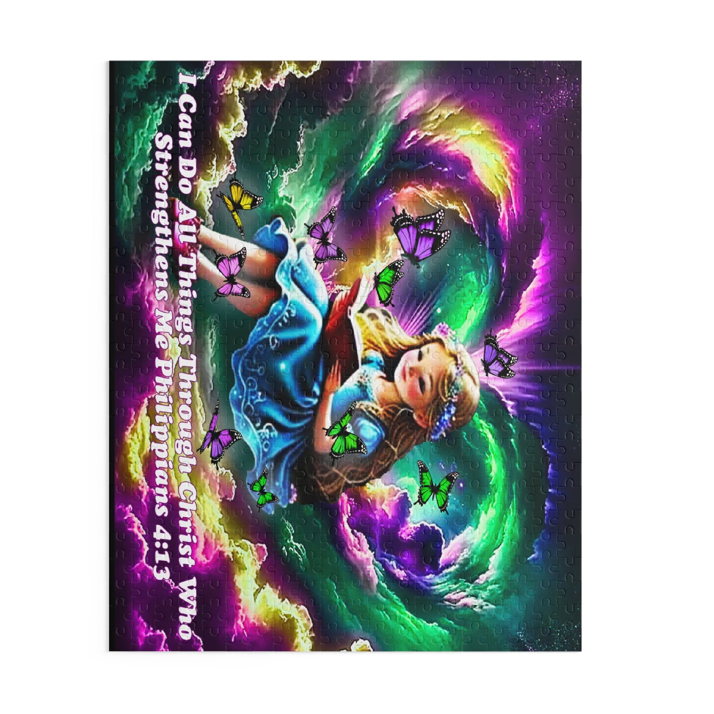 Puzzle 500-Piece Philippians 4:13 Verse Young Girl Reading Book