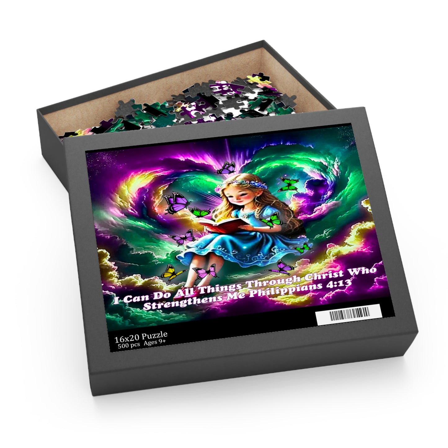 Philippians 4:13 Verse Young Girl Reading Book Puzzle