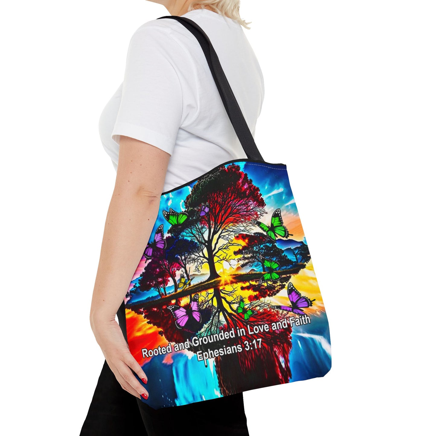 Ephesians 3:17 Rooted and Grounded Tote Bag