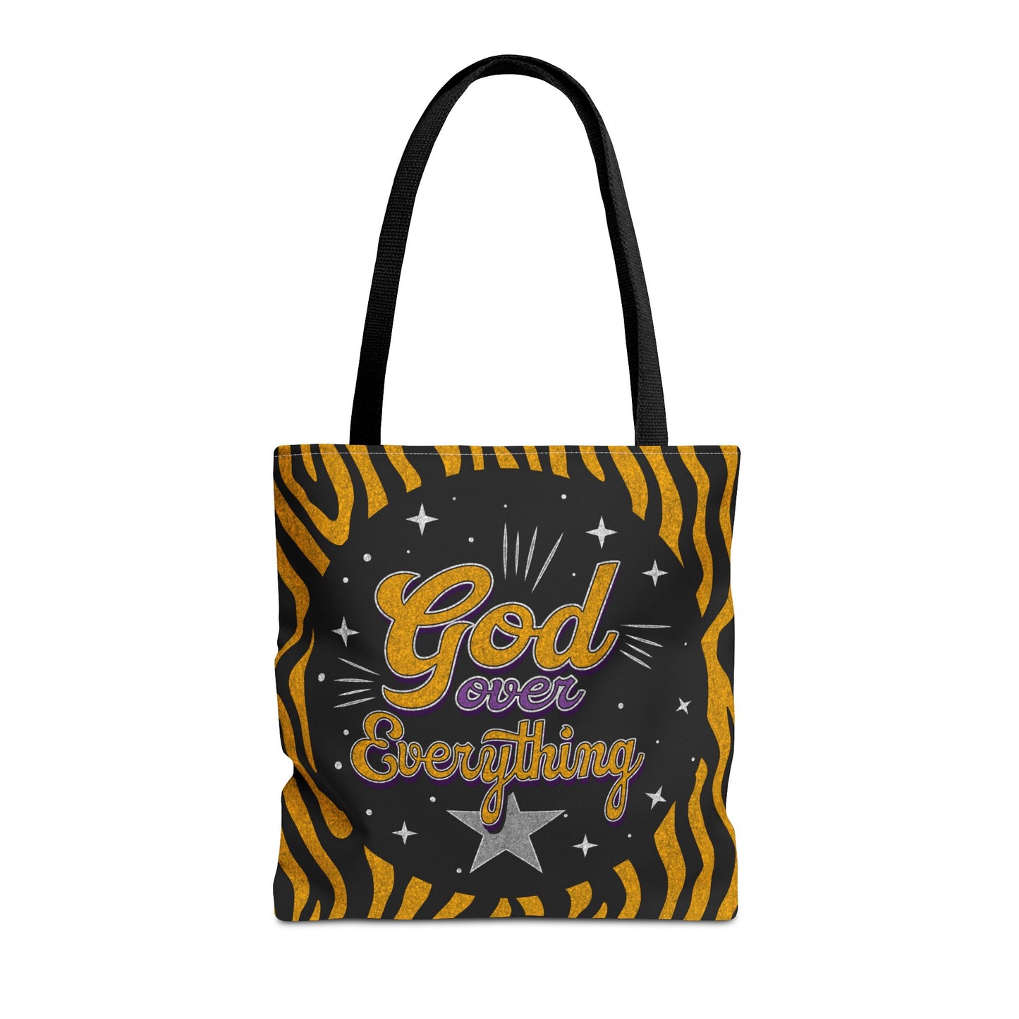 Leopard Print God Over Everything Tote Bag