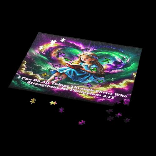Philippians 4:13 Verse Young Girl Reading Book Puzzle