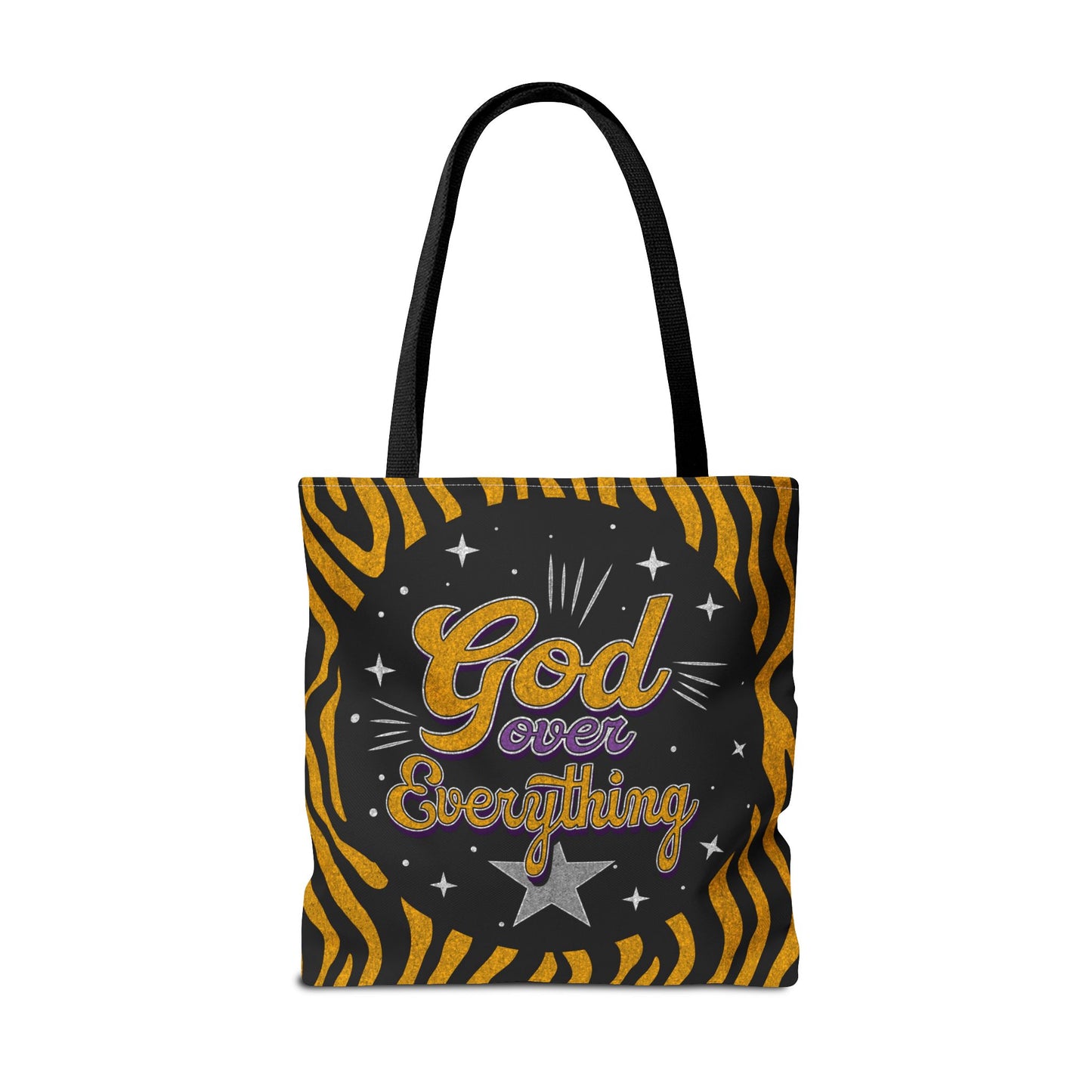 Leopard Print God Over Everything Tote Bag