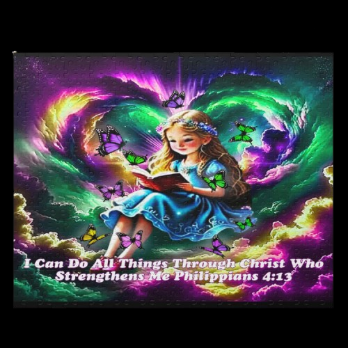 Philippians 4:13 Verse Young Girl Reading Book Puzzle