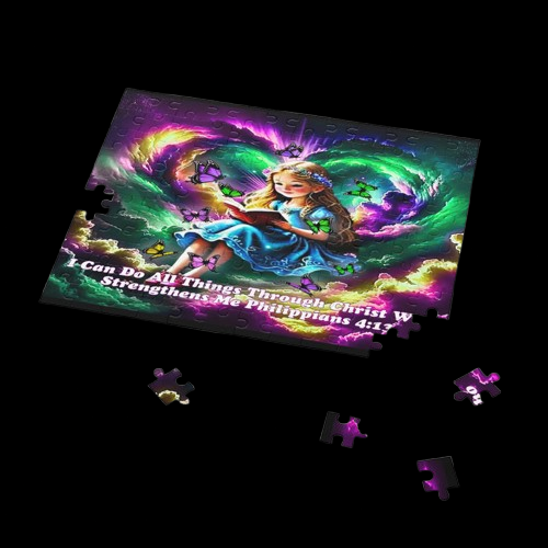 Philippians 4:13 Verse Young Girl Reading Book Puzzle